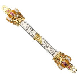 CORHAD Engraved Metal Mezuzah with Blessing Scroll for Door Jewish Decor Memorial Antique Design with Easy Installation for Home Meaningful Religious Present for Hanukkah Housewarming