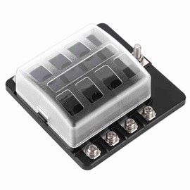 8-Way Fuse Block, 8-Way Screw Nut Fuse Box Fuse Block Holder with LED Display for Car Boat