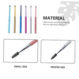 Healvian 6pcs Eyelash Brush Handle Eyelash Tool for Makeup Portable Eyebrow Wands Diamond Accents for Daily Use and Travel Lightweight and Safe