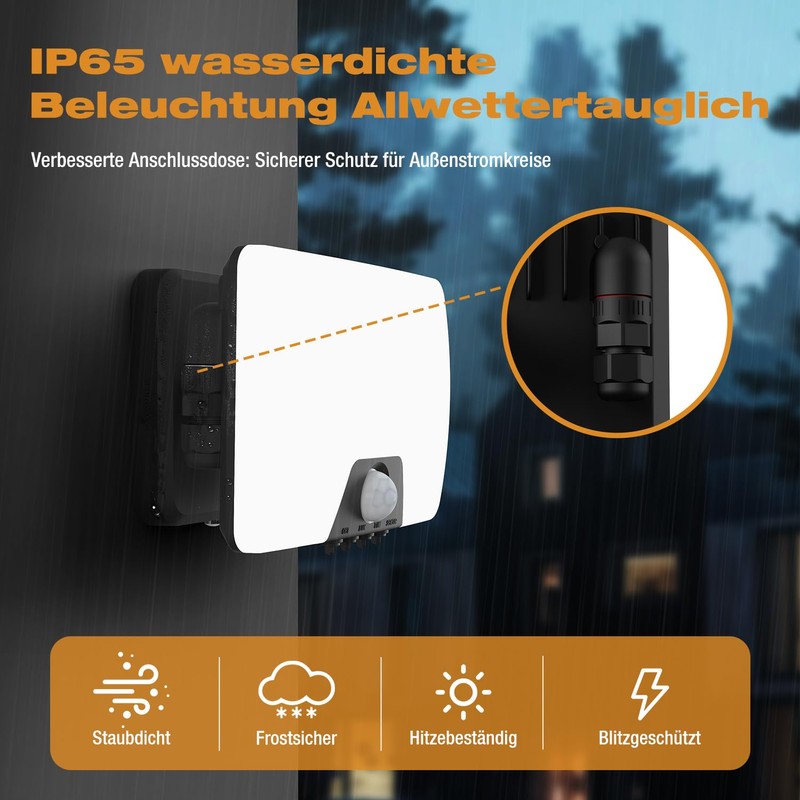 vighep 24 W LED Spotlight with Motion Sensor Outdoor, IP65