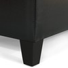 Stratford Black Leather Storage Ottoman