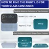 11 Cup/2.6 L Turquoise Replacement Lids/Covers for Pyrex 7212-PC, 11