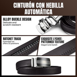 Lukovee Cartera Hombre, Cinturón Hombre de Piel, 4 en 1 Set de Regalo del Hombres, Relojes Cuarzo Y Anteojos para Hombres, Cinturones Ajustable 115/125 CM con Hebilla, Regalos para Día del Padres