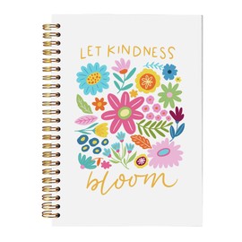 BitKan Let Kindness Bloom Inspirational Spiral Notebooks – Hardcover Floral Hardcover Journals with Positive Quote for School/Work, Cute Colorful Floral Notebook Gifts Ideal for Women/Girls/Teachers