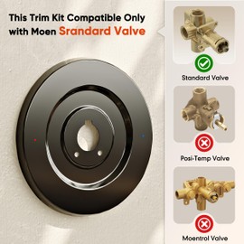 Escutcheon Replacement for Moen 16090 Chateau Collection, for One-Handle Tub and Shower Faucets, Matte Black