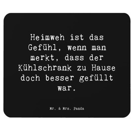 Mr. & Mrs. Panda Mauspad Spruch Heimweh Kühlschrank - Geschenk, gefüllt, Arbeitszimmer, Stimmung, Gefühl, Einzigartiges Mauspad, Melancholie,