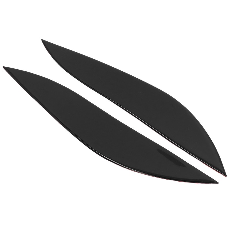 Front Headlight Eyebrow Eye Lid Cover Trim Piano Black Replacement