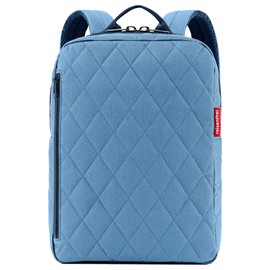 reisenthel Classic Backpack M - Sophisticated Backpack, Modern Design with Mesh Back - Rectangular Base for Stability, Rhombus Blue