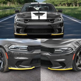 JDMON Front Bumper Lip Splitter Protector Compatible with Dodge Charger SRT Hellcat/SRT 392 / Scat Pack/RT Scat Pack/GT/RT 2015-2021, GT RT Accessories, Yellow 2pcs