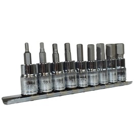 AF Imperial SAE Allen Allan Hex Key Bit Sockets 3/8” Drive 1/8" - 1/2" 9pc Set