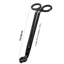 NEOYARDE Candle Wick Trimmer, Polished Stainless Steel Wick Cutter Scissor, Candle Wick Clipper, Wick Shear, Reaches Deep Into Candles to Cut Spent Wicks, Black