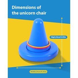 FAHKNS Sensory Spinning Toy with 16 Ring Toss Set, Sit and Spin Swivel Chair for Training Balance, One-Horned Sensory Chair for Autistic Children, Develop Coordination 8PCS