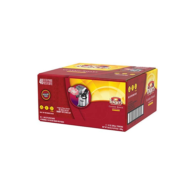 Folgers Classic Roast Ground Coffee Filter Packs Ground