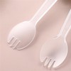 EYAKEG 4.2"" Mini Disposable Sporks 50Pcs, Plastic Spork 2-in-1 Utensils,