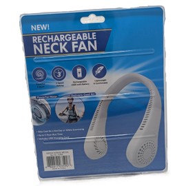 Portable Rechargeable Neck Fan - Hands-Free Cooling, 3 Speed Settings, Lightweight, 2000 mAh Battery, USB Charging