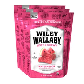 Wiley Wallaby Licorice 10 Ounce Classic Gourmet Soft & Chewy Australian Watermelon Licorice Candy Twists, 3 Pack