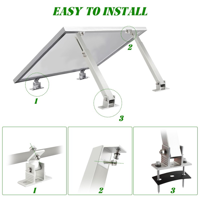 2 Sets Solar Panel Tilt Mount Brackets, 14-27IN Adjustable Solar