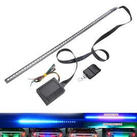 Juren RGB LED Knight Rider Scanner Light Strip 23inch 48-SMD Multicolored LED Flash Strobe Grille Light Car Truck Interior Exterior Lighting (Knight Rider Light)