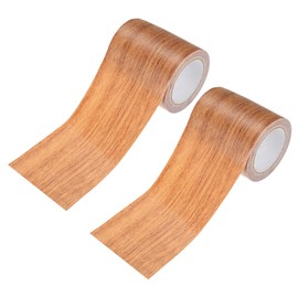 M METERXITY 2-Roll Wood Grain Repair Tape, 2.24in x 15ft Textured Realistic Self-Adhesive Wood Floor Tape Contact Paper for Furniture/Floors/Home [Chocolate Oak]