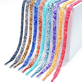 UHYARE Colorful Flat Shoe Laces for Sneakers, Sneakers Shoelaces,Athletic Shoelaces,Leisure Shoe Laces(PinkBlack,160cm)