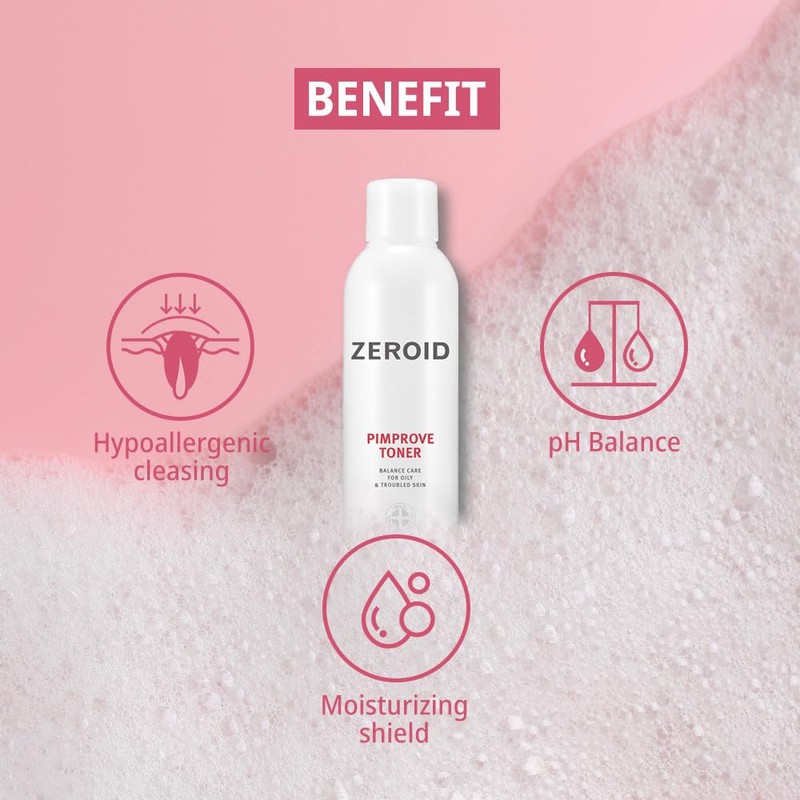 ZEROID Pimprove Foaming Cleanser, Korean Dermocosmetics, Balanced Care for Oily