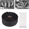 Exhaust Pipe Wrap, 16 ft Black High Heat Insulation Exhaust
