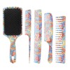 5pcs Paddle Hair Brush Set Easy Detangling Brush Tail Comb