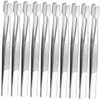 DOITOOL 10pcs Stainless Steel Stamp Tweezers Ergonomic Long Precision Tongs