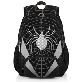 Kids Backpacks for Boys Girls | Gray Spider Web School Bag Lightweight Waterproof Bookbags for Primary Kindergarten Elementary Back to School Children 16.7 Inch