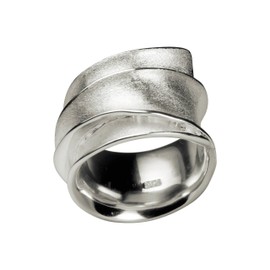 SILBERMOOS Women's Ring Elegant Design Wrap Ring Solid Matte 925 Sterling Silver, Sterling Silver, Not applicable