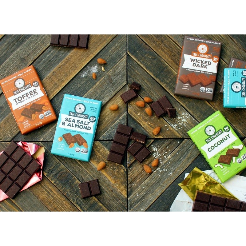 Taza Chocolate Organic Amaze Bar 60% Stone Ground, Raspberry Crunch,