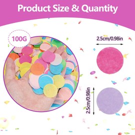Pack of 10,000 Colourful Round Confetti Paper, 2.5 cm Multicoloured Confetti Birthday Decoration, Multicoloured Round Confetti Table Decoration, for Gift Decoration, Wedding, Various Festivals