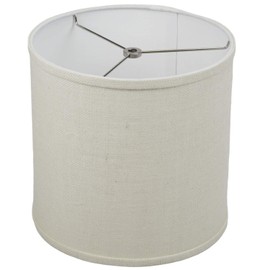 FenchelShades.com 10.5" Top Diameter x 10.5" Bottom Diameter 10.5" Height Cylinder Drum Lampshade USA Made (Burlap Off White)