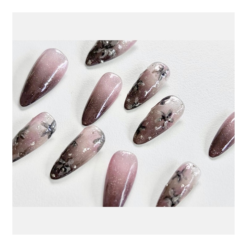 [Falling] Handmade nail tips - Coffin / [낙화 Falling] 수제네일팁