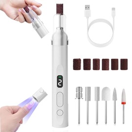 aninako ネイルマシン ビット 電動ネイルマシン コードレス ネイルオフマシーン 甘皮処理 角質除去 爪磨き ネイルケアセット ネイルマシン プロ用 ジェルネイル 正逆回転 LEDライト搭載 三段階スピ一ト USB充電 初心者 自宅サロン用 (ホワイト)