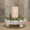 Unbranded Snowy Boxwood & Berry Candle Ring / Wreath 4.5"