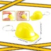 Cotiny 72 Pcs Construction Party Hats Keychains Mini Helmet Keychain