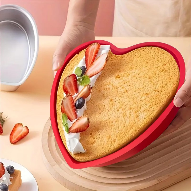 Heart Shaped Cake Pans, 3pcs 6 Inch Silicone Cake Pan