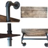 Industrial Pipe Bathroom Shelf,Rustic Wood Wall Mount Shelf with Towel