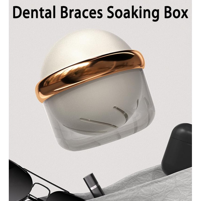 AARAINBOW Retainer Cleaner Case, Clear Denture Case, Large Denture Bath