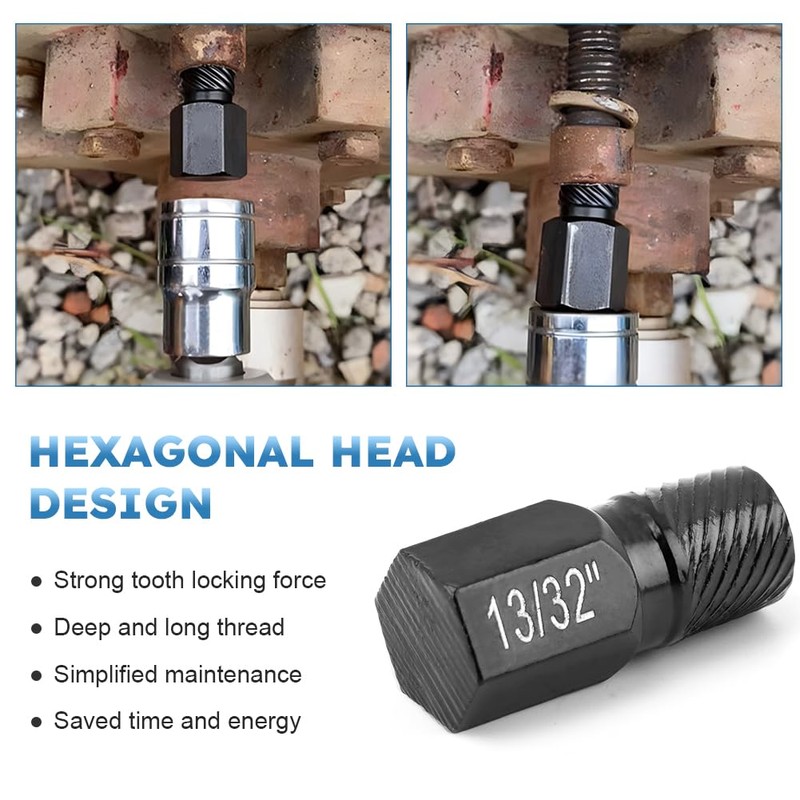 10Pcs Screw Extractor Set, Easy Out Bolt Extractor Kit, Single-Head