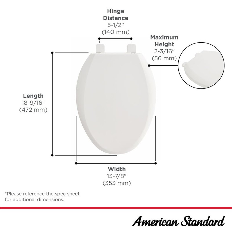 American Standard 5257A65MT.020 Cardiff Slow-Close Elongated Front Toilet Seat, White