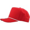 KBE-5-SNAP RED-WHT Classic 5 Panel Constructed Front Baseball Cap Adjustable