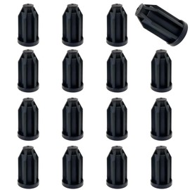 ZCLGOOD 16PCS Caster Socket Sleeve Inserts, 7/16" Inside Stem Plastic Round Insert, Black Chair Wheel Rod Cover for Furniture Swivel Casters, 1" OD