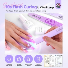 SAVILAND Handheld U V Light for Nails: 3W Portable Mini UV Light for Gel Nail Sticker LED Gel X Nail Lamp Gel Polish 180mAh Rechargeable Flashlight Type-c Gel X Nail Dryer Home DIY Nail Art Self Use