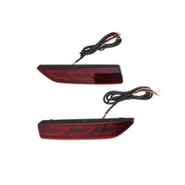 Partuto Rear Bumper Reflector Fog Brake Driving Tail Turn Signal Light Red Amber LED for Honda CRV 2007 2008 2009 Plastic Red Lens 1 Pair Replacement