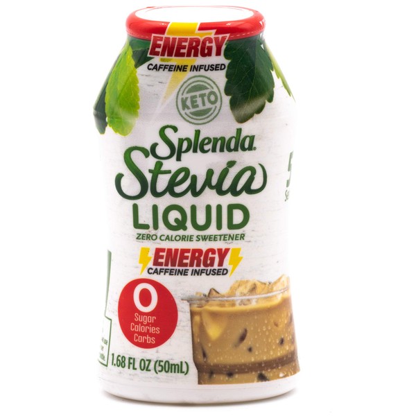 Spendda Stevia líquido, con cafeína infusionado cero calorías gotas edulcorante, 1.68 onzas líquidas