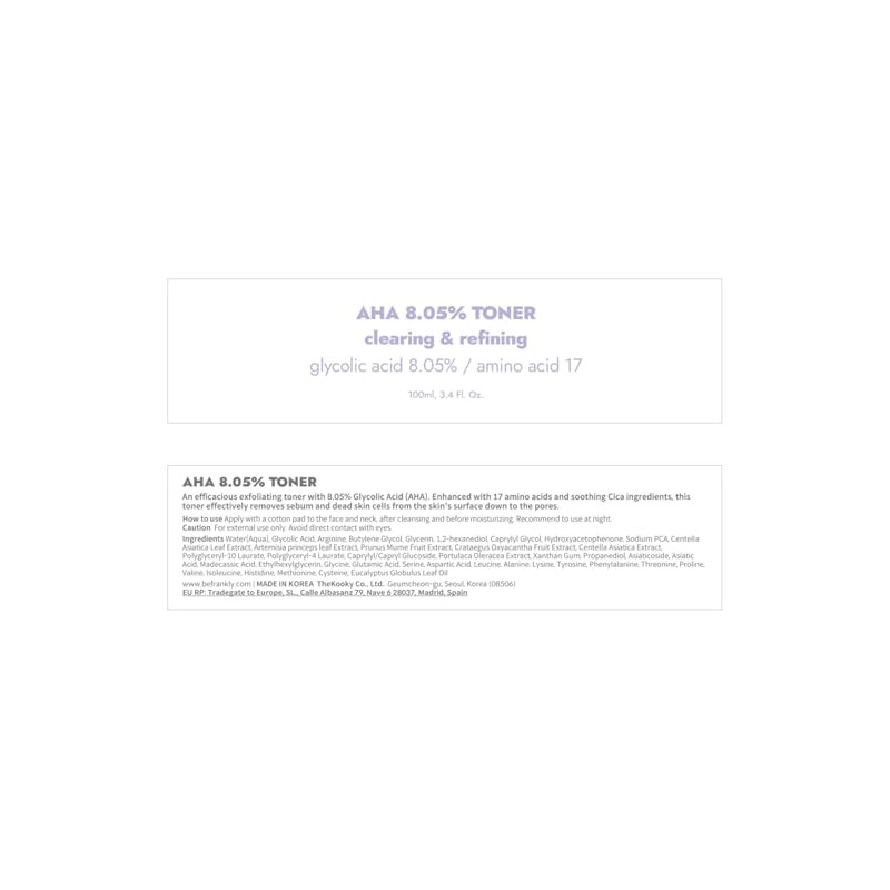FRANKLY AHA 8.05% Pore-Refining Exfoliator Toner | Glycolic Acid &