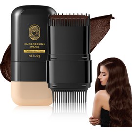 LUSCOR Peine de Tinte para Cabello - Hair Dye Stick,Barra reparadora de color de cabello portátil, cubre canas, uso rápido, unisex (Castaño)