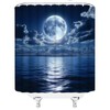 GCTNBJL Blue Oean Full Moon Shower Curtain for Bathroom,70x70(WxH) Inches